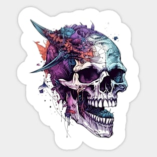 wonderful creepy skulls head Sticker